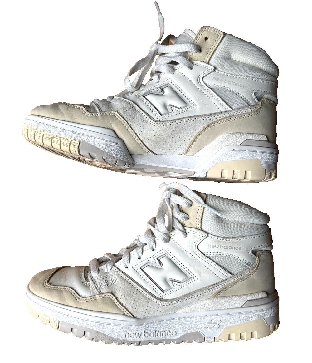 New Balance 650R  Angora BB650RPC Sneakers Beige White High Top Leather 7.5 / 9